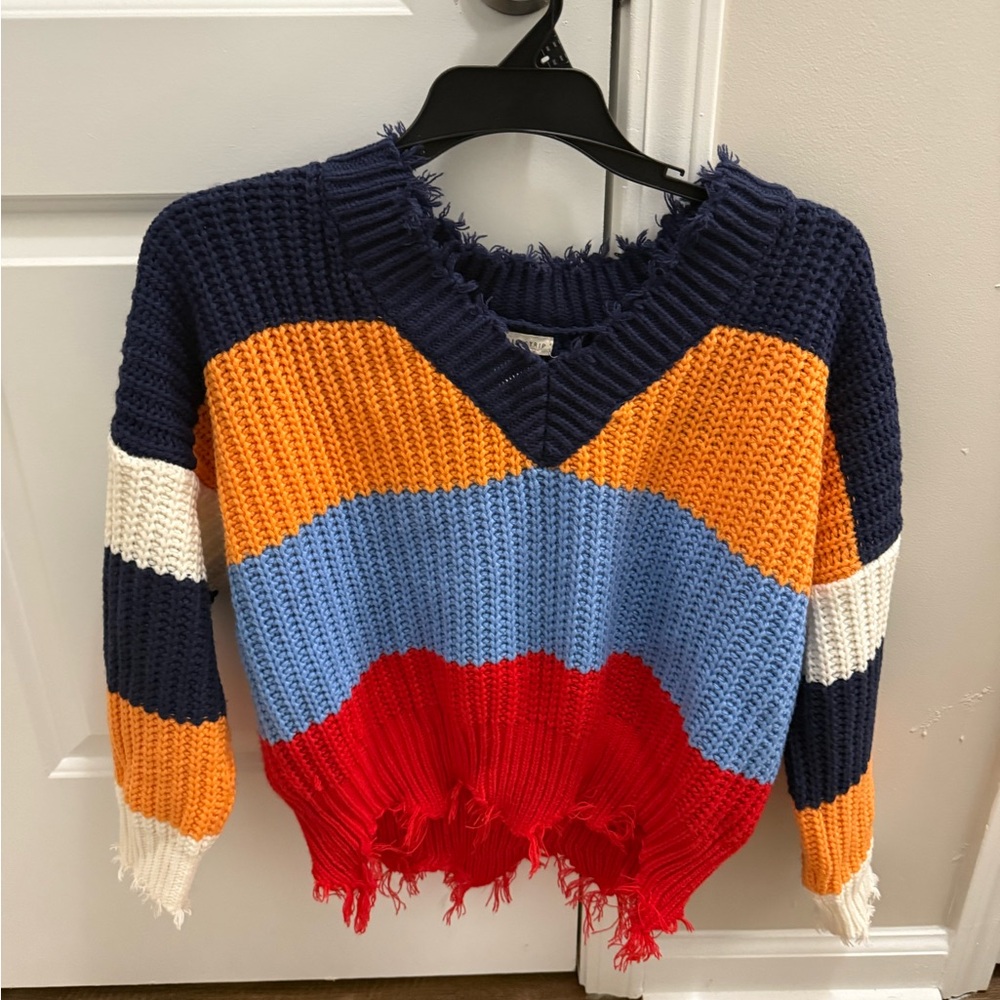 Main Strip Multicolor V-Neck Sweater